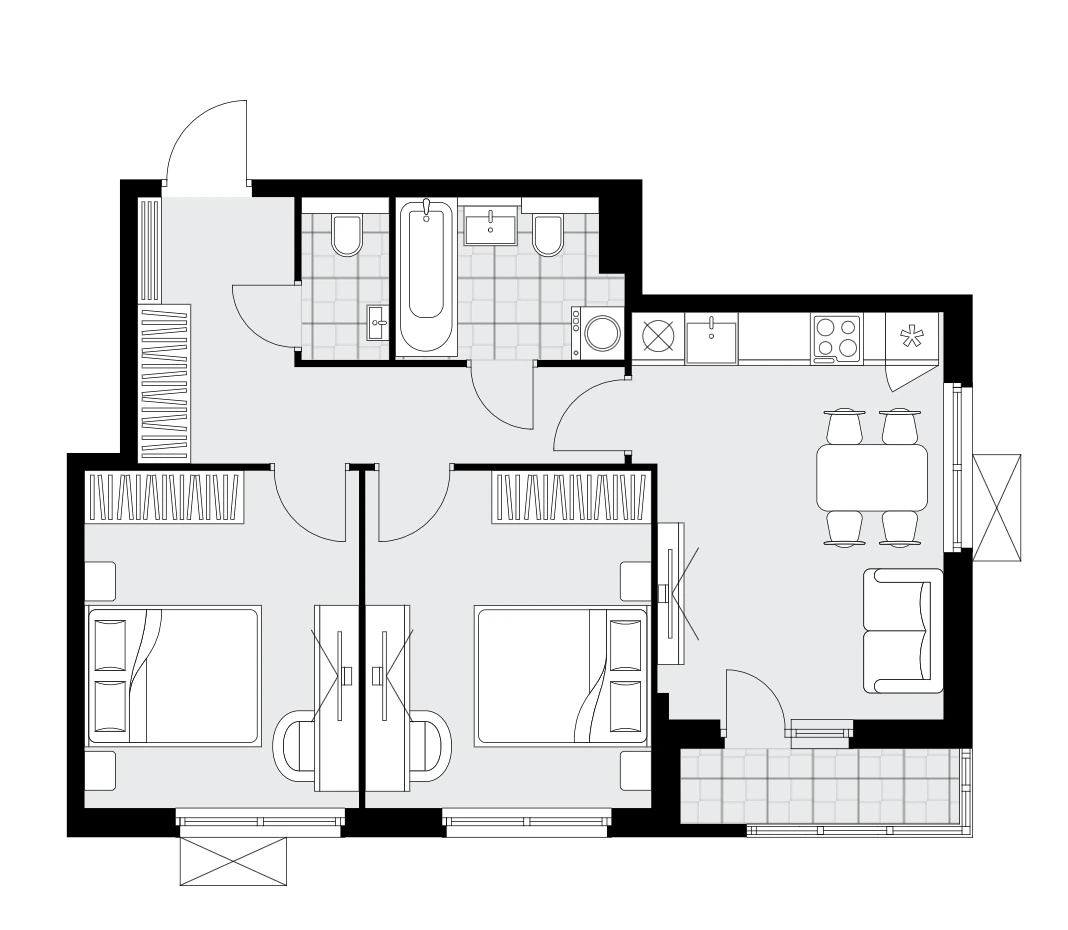 3-Комнатные квартиры от 53 м² — 12,9 млн ₽